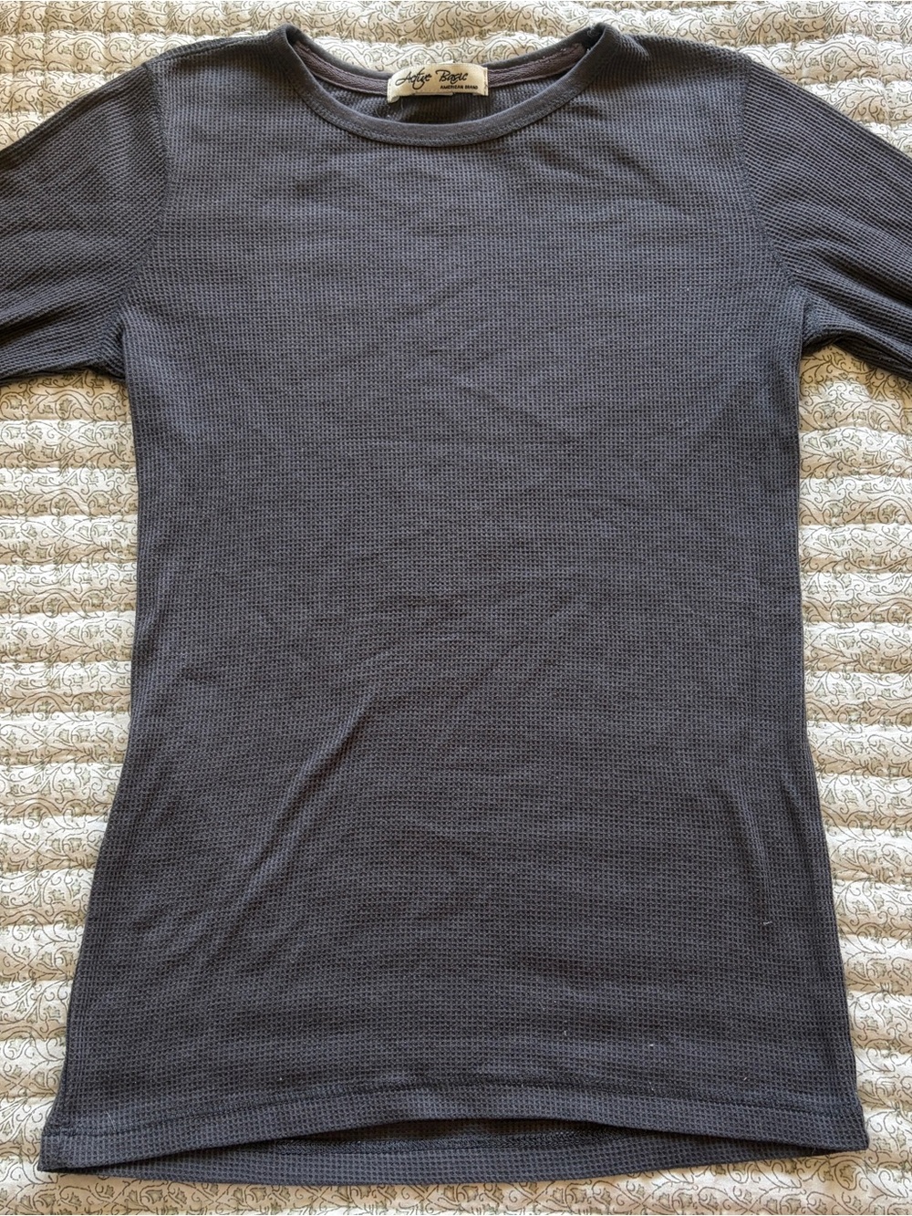 Active Basic Women's Long Sleeve Waffle Knit Top - Gray